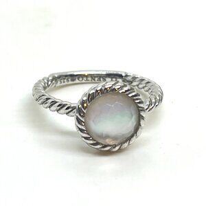 TI SENTO 925 STERLING SILVER PLATED MOTHER OF PEARL MOP RING  6.75